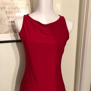 Norma Kamali Deep Red Silky Sleeveless Top